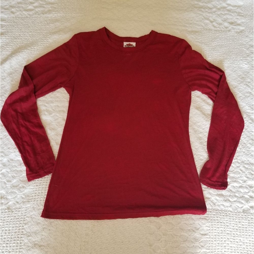 Harley-Davidson Tilley Salisbury, SC All Over Burnout Red Long Sleeve Shirt Med
